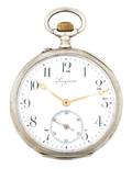 A Silver Mechanical Open Face Pocket Watch Longines