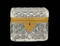 CUT GLASS AND BRASS DRESSER BOX
