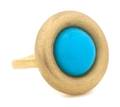 An 18 Karat Yellow Gold and Synthetic Turquoise Ring