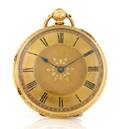 An 18 Karat Yellow Gold Keywound Pocket Watch British