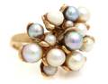 A 14 Karat Yellow Gold and Cultured Pearl Ring