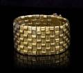 A 14 Karat Yellow Gold and Square Link Bracelet