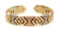 A 14 Karat Tricolor Gold Cuff Bracelet