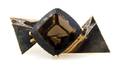 A 14 Karat Yellow Gold Smoky Quartz and Diamond Brooch