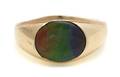 A 14 Karat Yellow Gold and Ammolite Doublet Ring