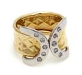 A Yellow Gold White Gold and Diamond Ring