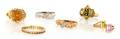 A Group of Six 14 Karat Gold Rings