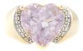 A 14 Karat Yellow Gold Kunzite and Diamond Ring