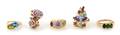 A Group of Five Yellow Gold and Gemstone Rings