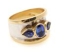 A 14 Karat Yellow Gold White Gold and Tanzanite Ring