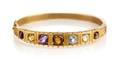 A 14 Karat Yellow Gold Multi Color Gem Bracelet