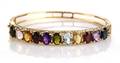 A 14 Karat Yellow Gold and Multi Color Gem Bracelet