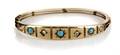 A 10 Karat Yellow Gold Diamond and Turquoise Bracelet