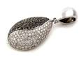 A 14 Karat White Gold Black and White Diamond Pendant