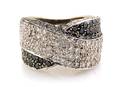 A 14 Karat White Gold Black and White Diamond Ring