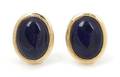 A Pair of 14 Karat Yellow Gold and Lapis Lazuli Earclips