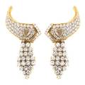 A Pair of 18 Karat Yellow Gold and Diamond Earclips French