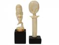 TWO TRIBAL CARVED IVORY FIGURES