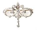 An Edwardian Gold Backed Platinum and Diamond BroochPendant circa 1905