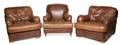 A Suite of Leather Upholstered Seating Furniture Henredon