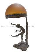 A Continental Cast Metal Figural Lamp