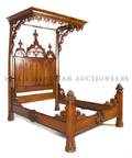 A Gothic Revival Half Tester Bed
