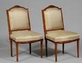 PAIR OF LOUIS XVI STYLE FRUITWOOD SIDE CHAIRS