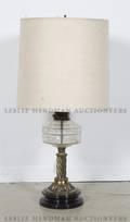 A Brass and Glass Oil Lamp