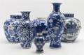 A Collection of Asian Blue and White Vases