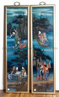 A Pair of Chinese Reverse Painted Panels
