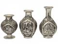 GROUP OF THREE PERSIAN METAL VASES