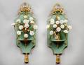 PAIR OF LOUIS XVI STYLE GILT BRONZE PAINTED TOLE AND
