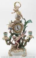 A Meissen Porcelain Figural Clock