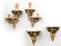 TWO PAIRS OF CARVED AND GILTWOOD WALL BRACKETS