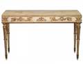 NEOCLASSICAL STYLE CARVED PAINTED AND GILT CONSOLE