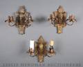 A Group of Three TwoLight Wall Sconces