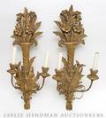 A Pair of TwoLight Giltwood Wall Sconces