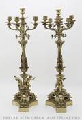 A Pair of Neoclassical SixLight Candelabra