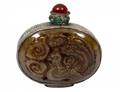 TIBETAN SILVER MOUNTED JADE SNUFF BOTTLE