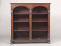 INLAID MAHOGANY OPEN BOOKCASE