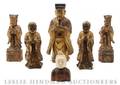 A Collection of Five Chinese Giltwood Figures