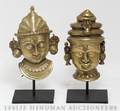 A Group of Two Indian Brass Masks