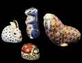 GROUP OF FOUR ROYAL CROWN DERBY PORCELAIN ANIMALS