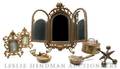 A Continental Brass ThreeFold Dressing Mirror