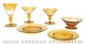 A Partial Set of Yellow Cut to Clear Glassware