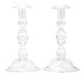 A Pair of Steuben Baluster Form Glass Candlesticks