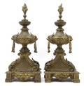 A Pair of Neoclassical Gilt Bronze Chenet