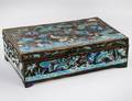 ANTIQUE CHINESE ENAMELED METAL HINGED BOX