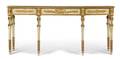 An Italian Painted and Parcel Gilt Console Table