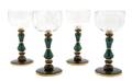 A Set of Eight Rock Crystal Malachite and Tigers Eye Goblets